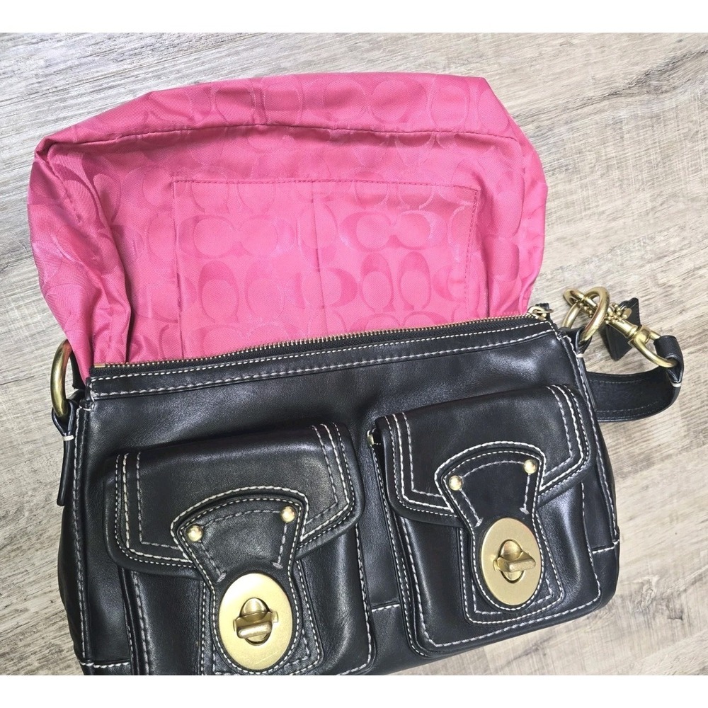 Vintage Coach Legacy 65th Anniversary Black Leather Shoulder Bag F12868 Y2K Rare - Picture 4 of 16